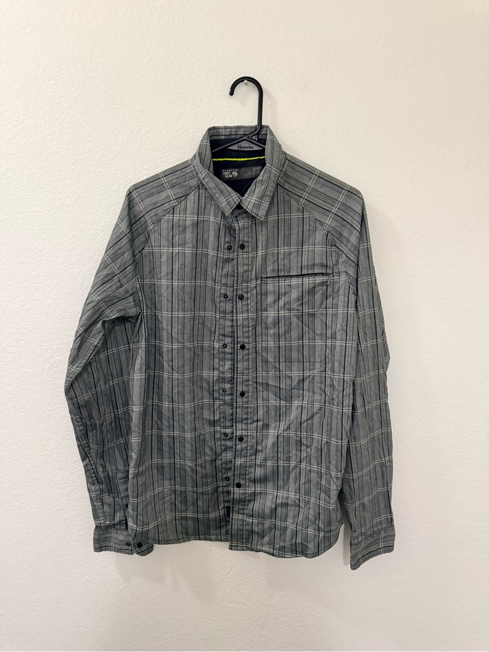 Mountain Hardwear Men's Gray Plaid Button-Down Shirt